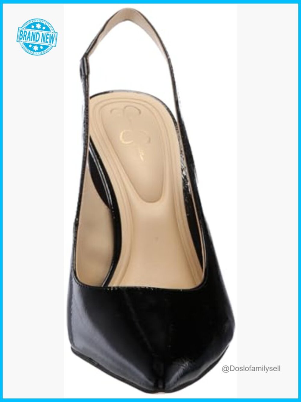 Pointed Toe Block Heel Pump Classic Day to Night Elastic Slingback - Picture 2 of 7